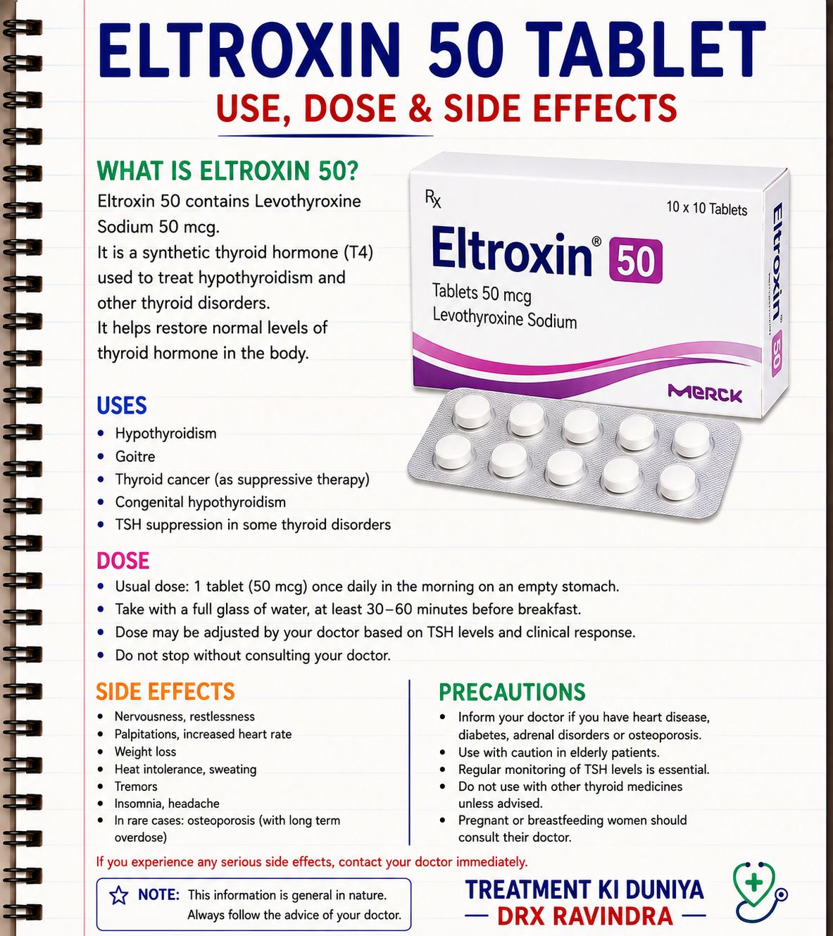 Eltroxin 50 Tablet: Uses, Dose, and Side Effects