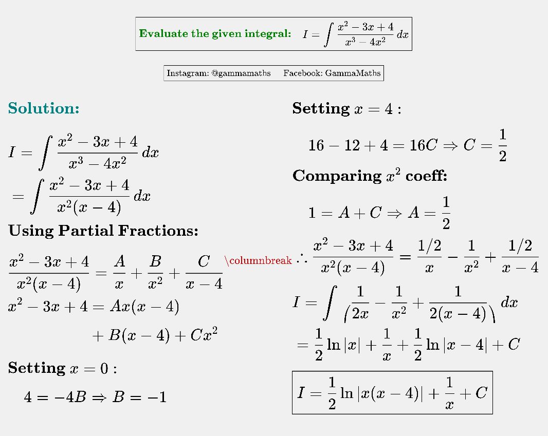 Calculus | Integration by partial fraction | Facebook