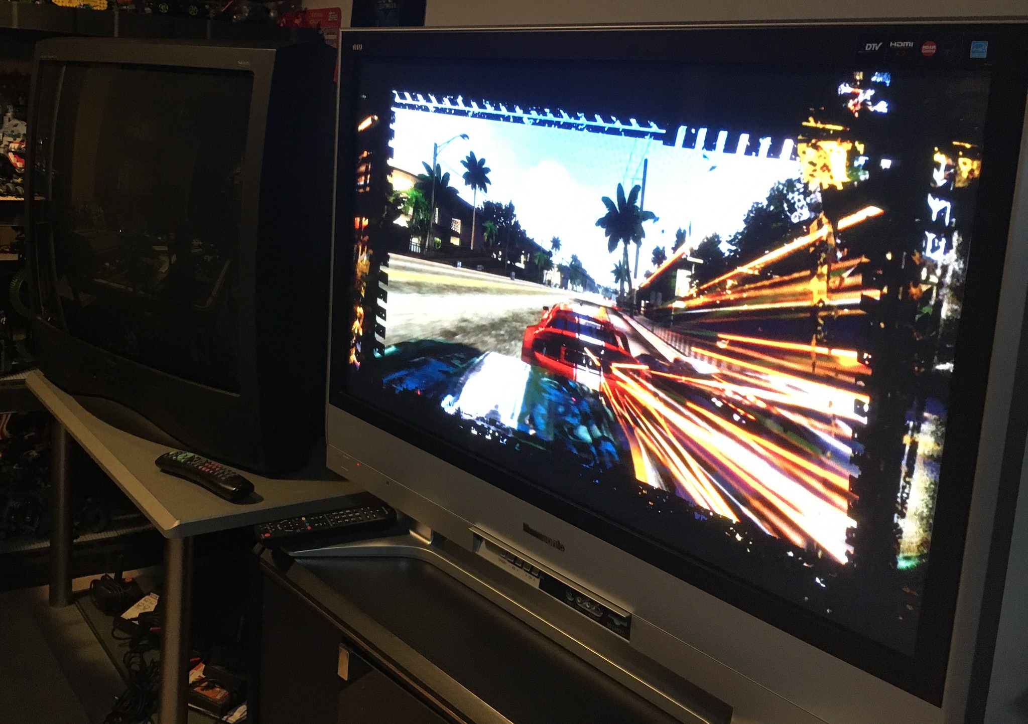 Retro gaming on a 42 inch Panasonic Plasma TV from 2006