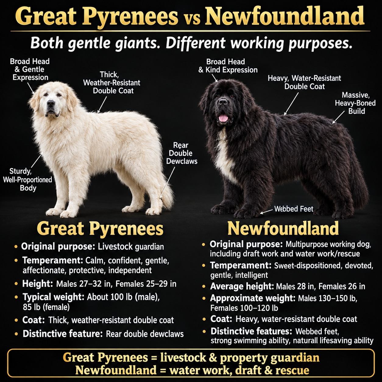 Newfoundland and Great Pyrenees mix dogs