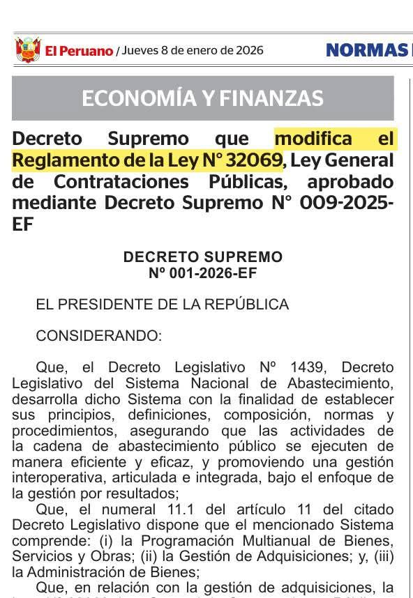 Habla - 📗 Decreto Supremo que modifica el Reglamento de la Ley N° 32069 ...