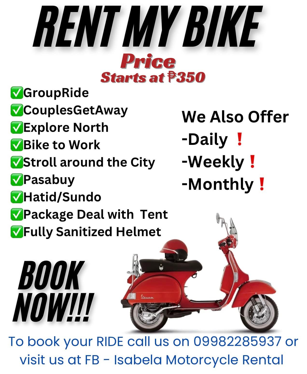 ‼️MOTORCYCLE FOR RENT‼️... - Isabela Motorcycle Rental