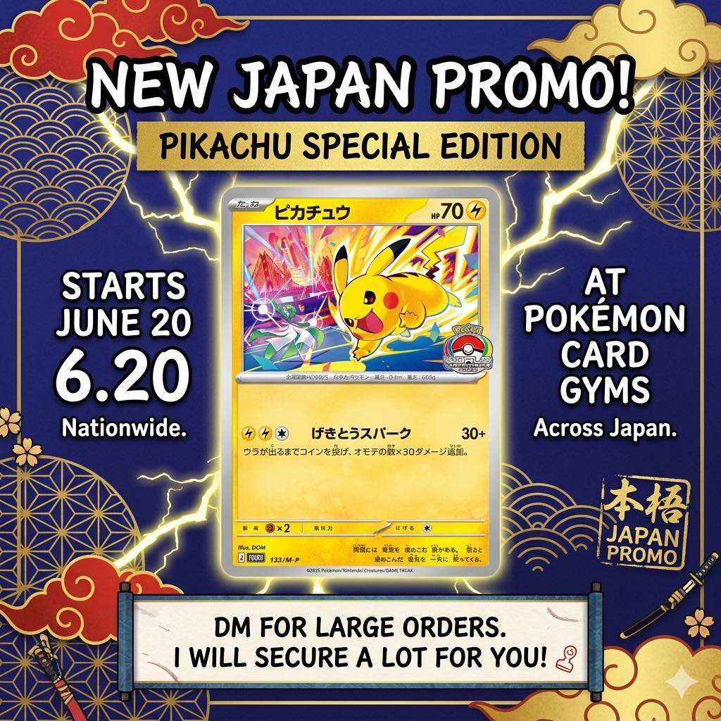 Pikachu Gym Battle promo cards from Japanese gyms