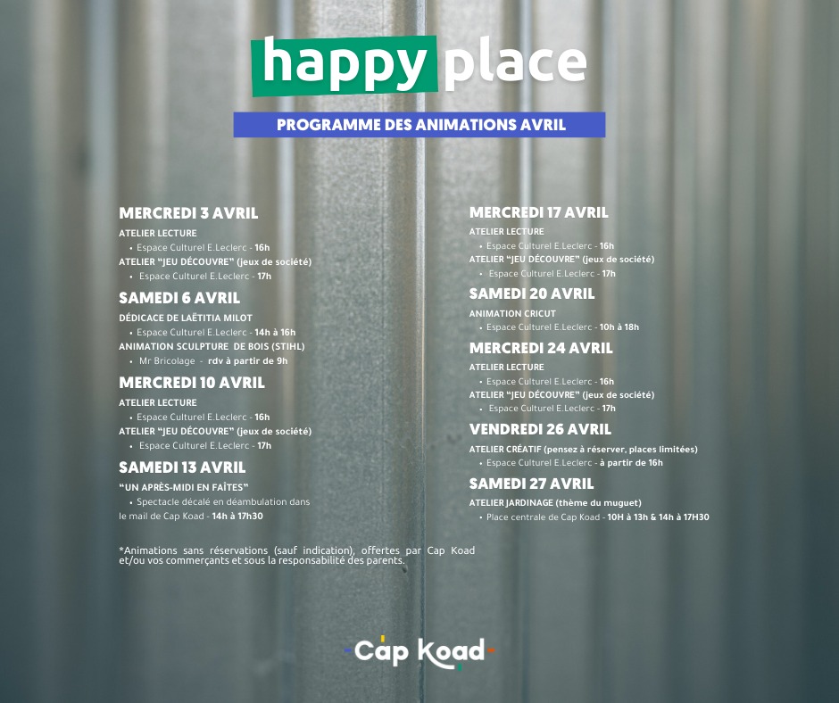 Cap Koad - Tous les mois votre Shopping Park vous propose...