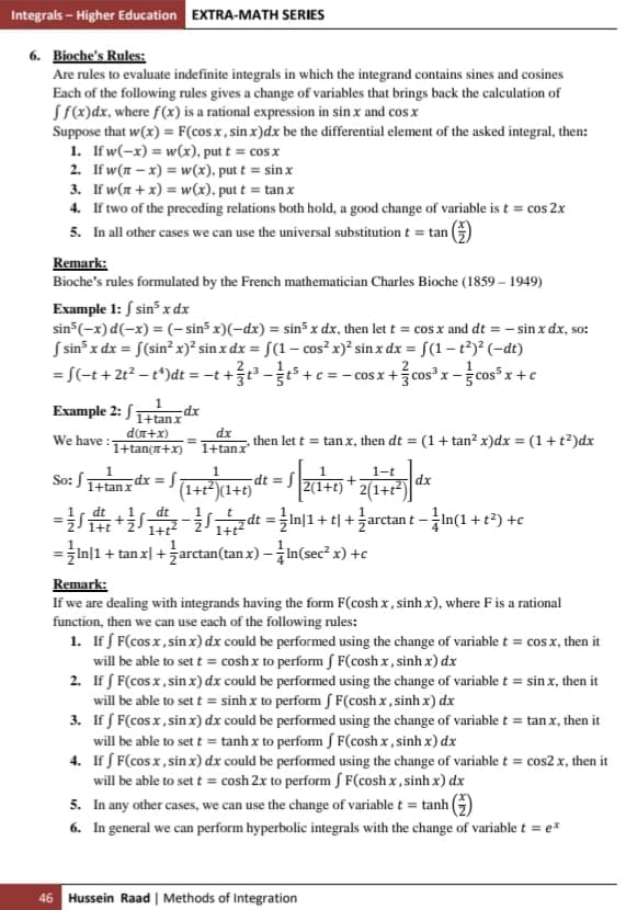 Extra-math - Ch2 - Methods of Integration - Course... | Facebook