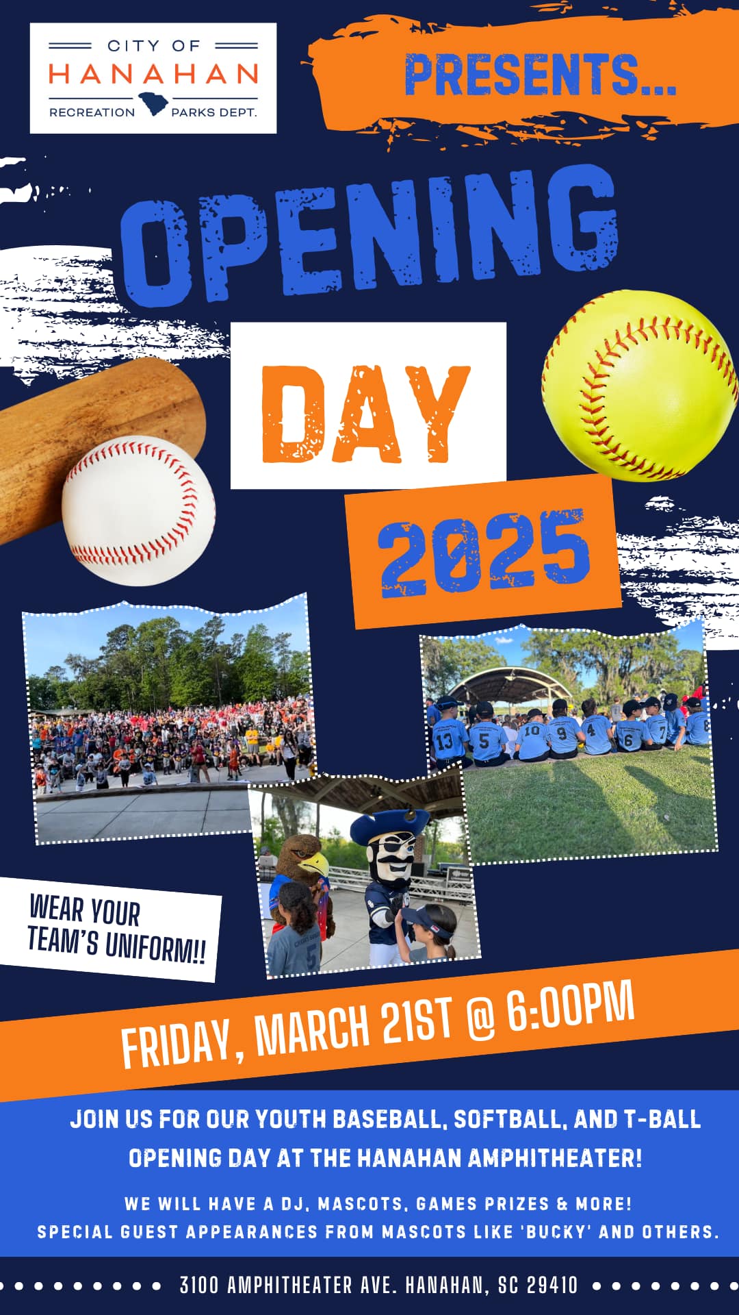 Hanahan - ⚾️🥎 OPENING DAY 2025 🥎⚾️ Please join us for our Youth ...