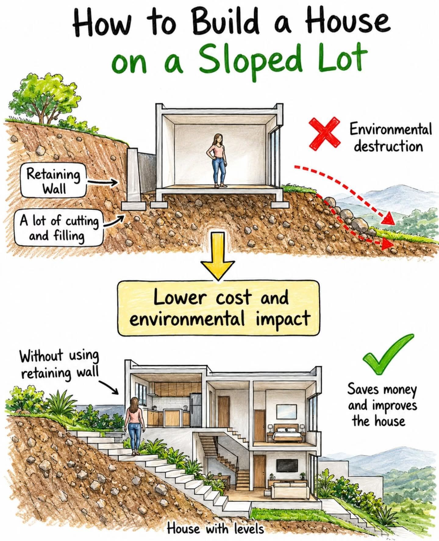 environmental impact and aesthetics in sloped construction