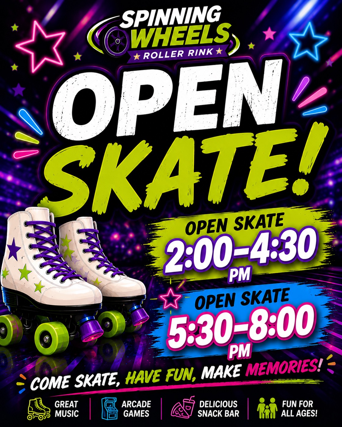 Spinning Wheels Roller Rink Open Skate Today | Mount Pleasant, MI