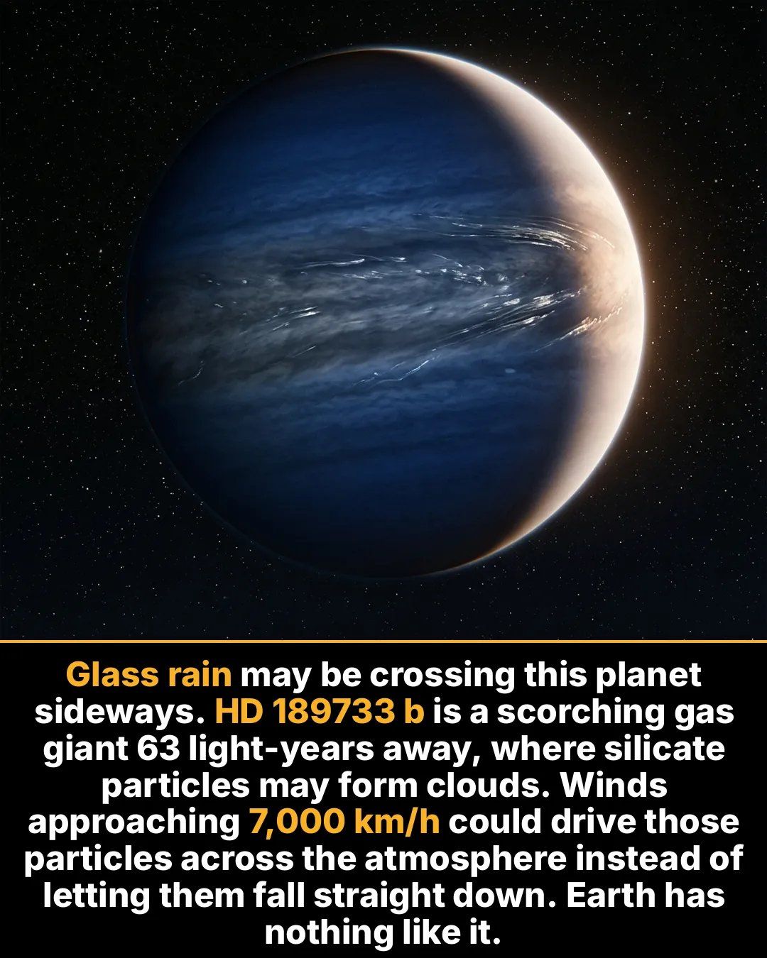 ハエンの空 Glass rain and 7,000 km/h winds on HD 189733 b