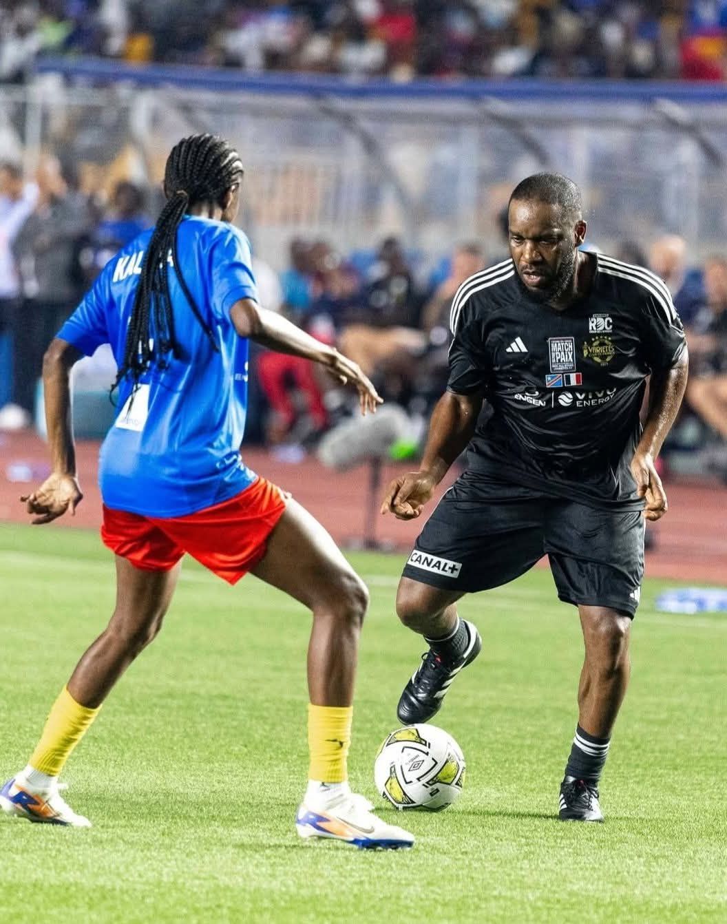 Jay Jay Okocha in action at Legends match game.