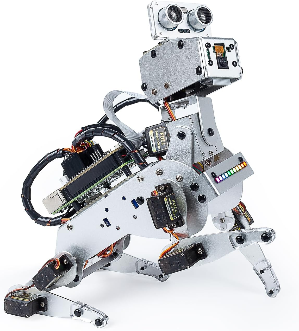 Freenove Tank Robot Kit – RaspBerry Pi 5/4B/3B+/Zero 2W, Châssis Chenillé, Pinces, Suivi Ligne/Obstacle, Caméra, App, Tutoriel Python