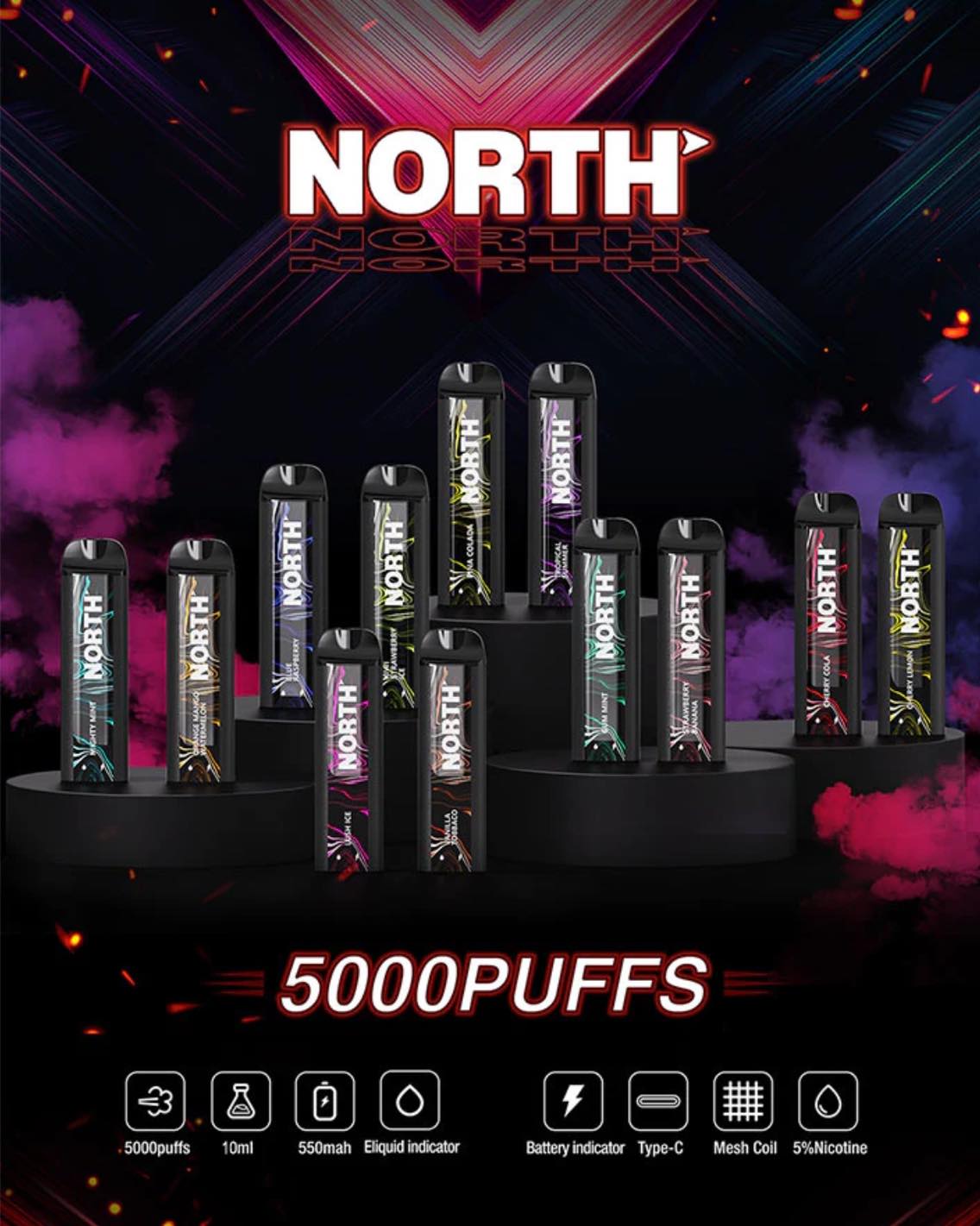 north vape juice vapes as a Breeze alternative Variant:Glazed 03mg/120ml (DNO) puff 25000 Super Mint - Baton