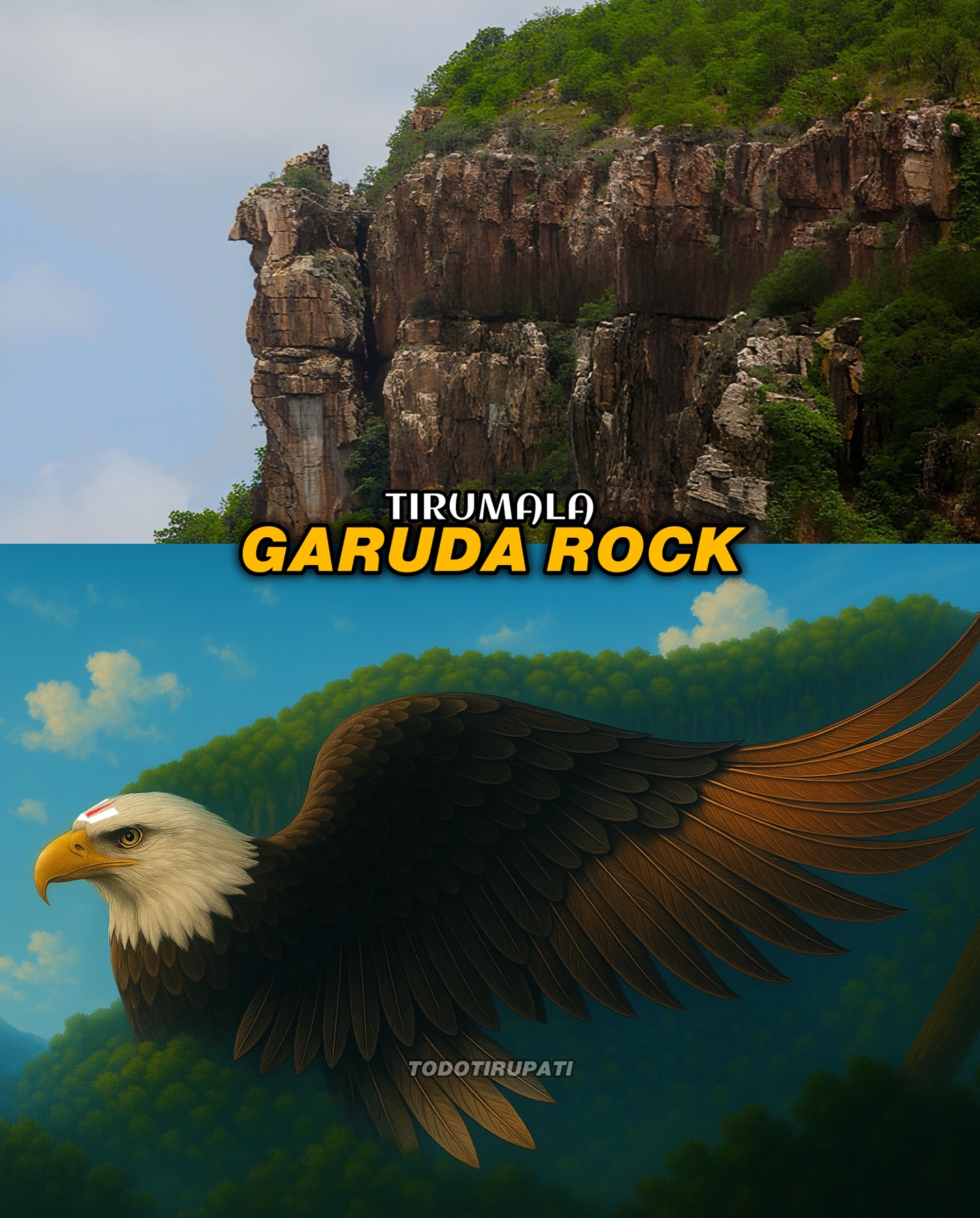 Todo - Tirumala Garuda Rock, While driving up the Tirumala ghat road ...