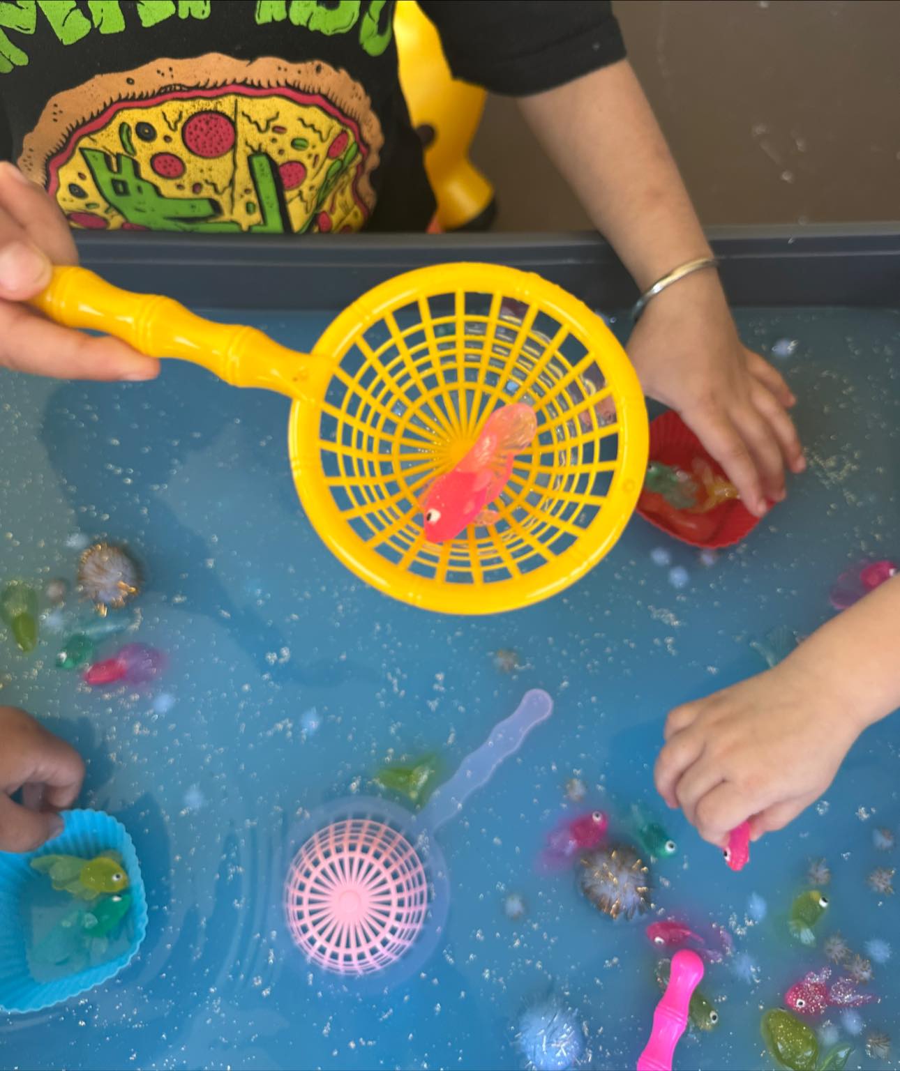 children fishing net Catch Game for Kids in Bulk Not ever child loves bath time as much as they should Kids' sensory fish catching activity