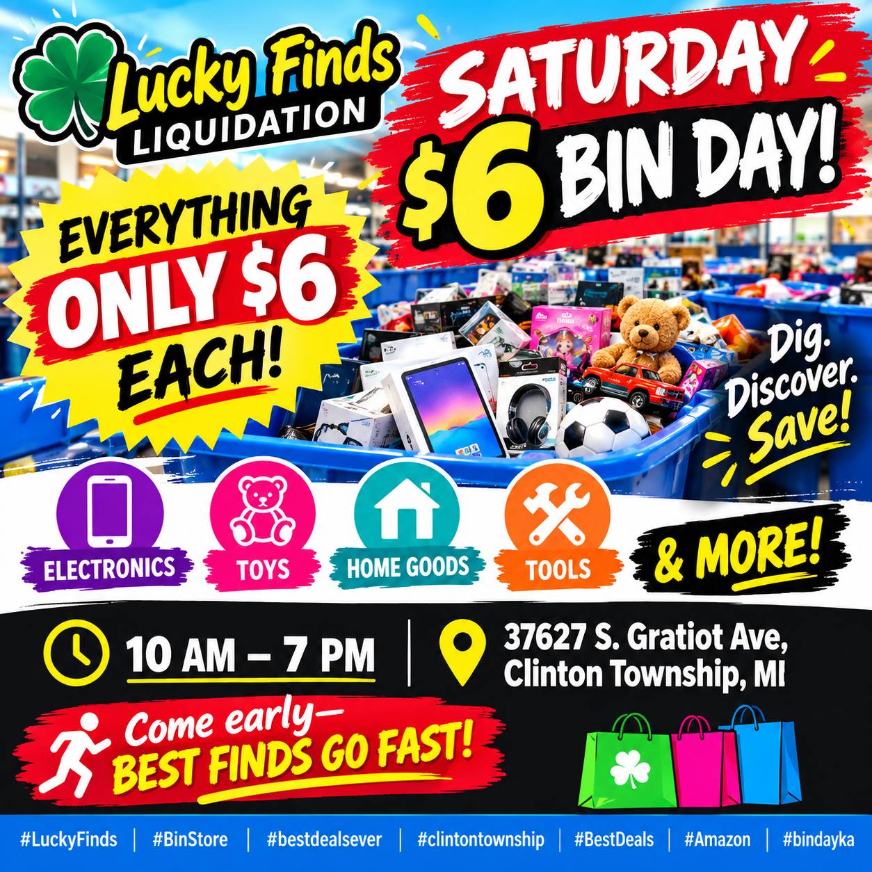 🚨🛒 SATURDAY $6 BIN DAY! 🛒🚨 🔥 EVERYTHING ONLY $6 EACH