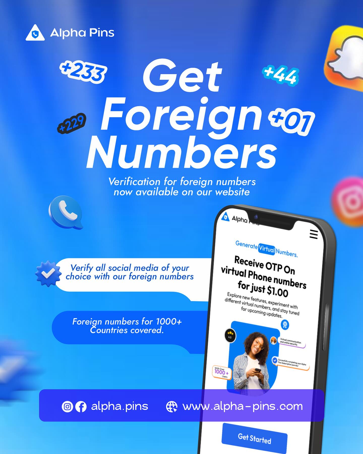 Alpha Pin - 🌍 Need a foreign number to verify your apps?... | Facebook