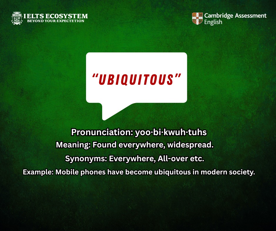 IELTS Ecosystem - Word of the Day Ubiquitous 📝... | Facebook