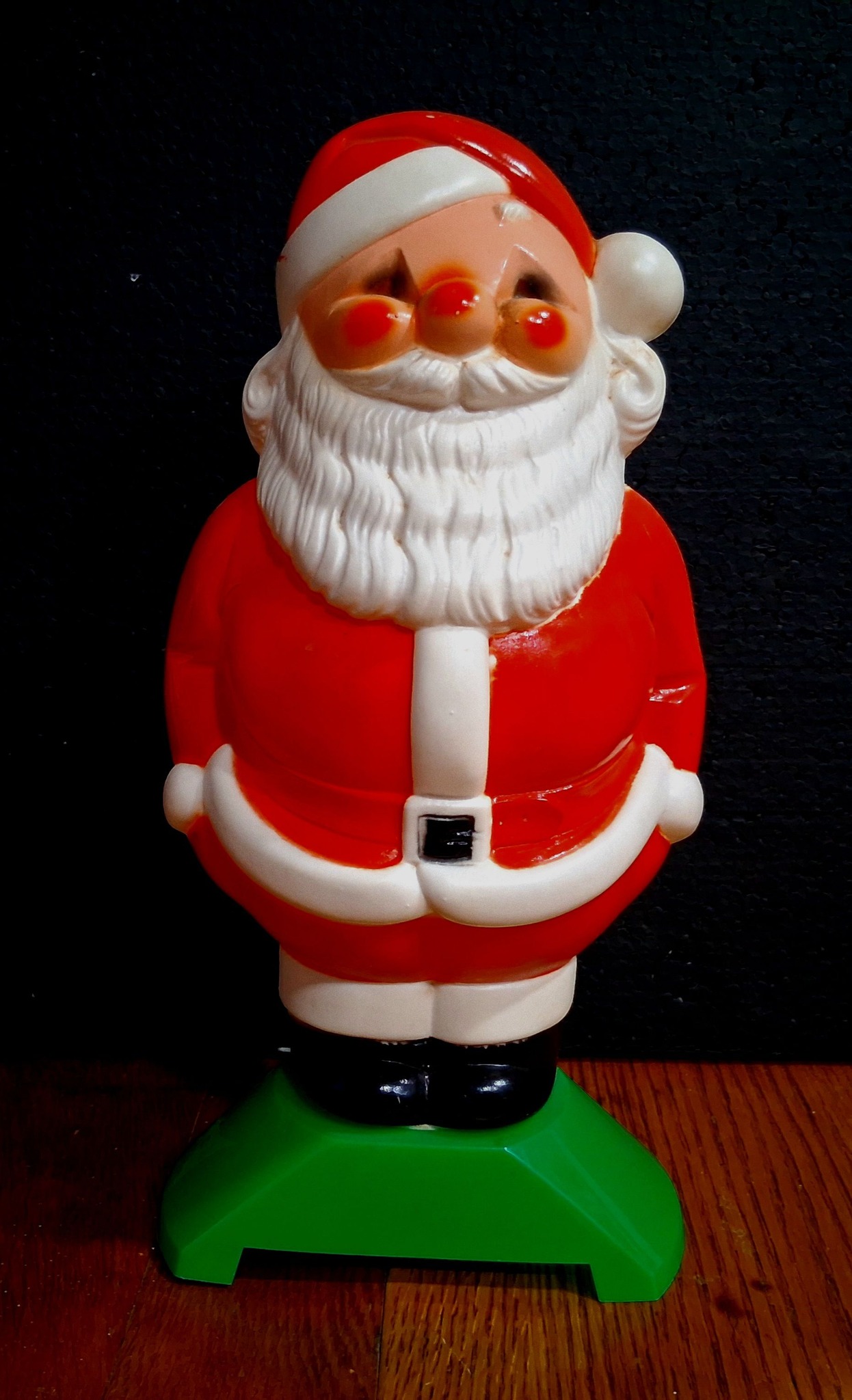 Vtg 1968 Empire 47” Tall Santa Claus Blow Mold Green Toy Sack