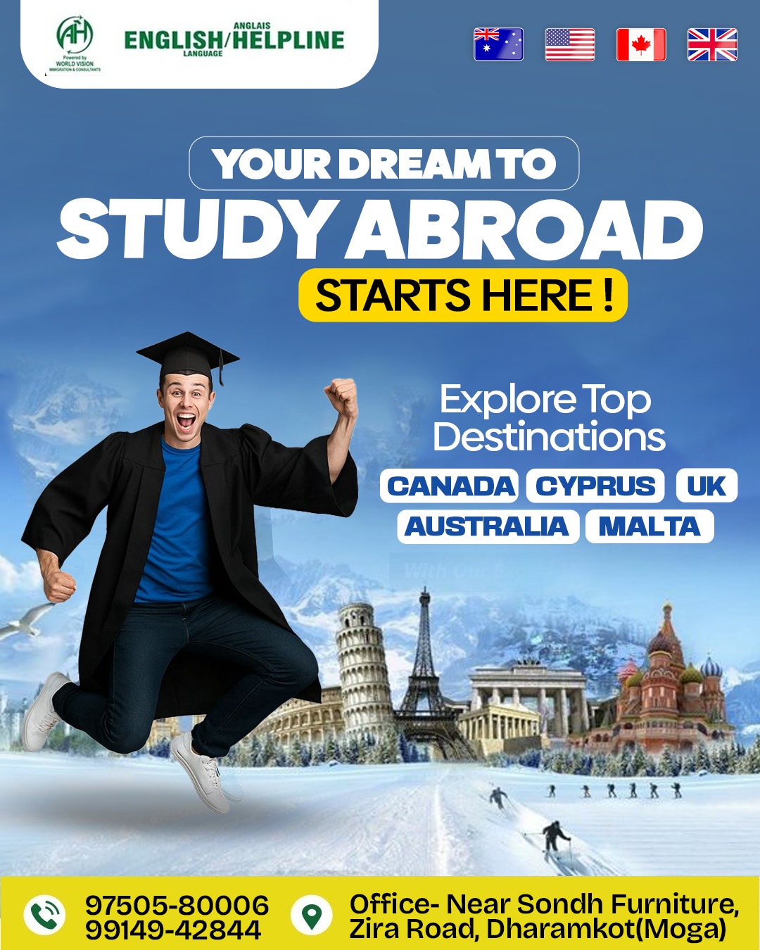 English - 🌍 Your Dream to Study Abroad Starts Here! Explore top ...