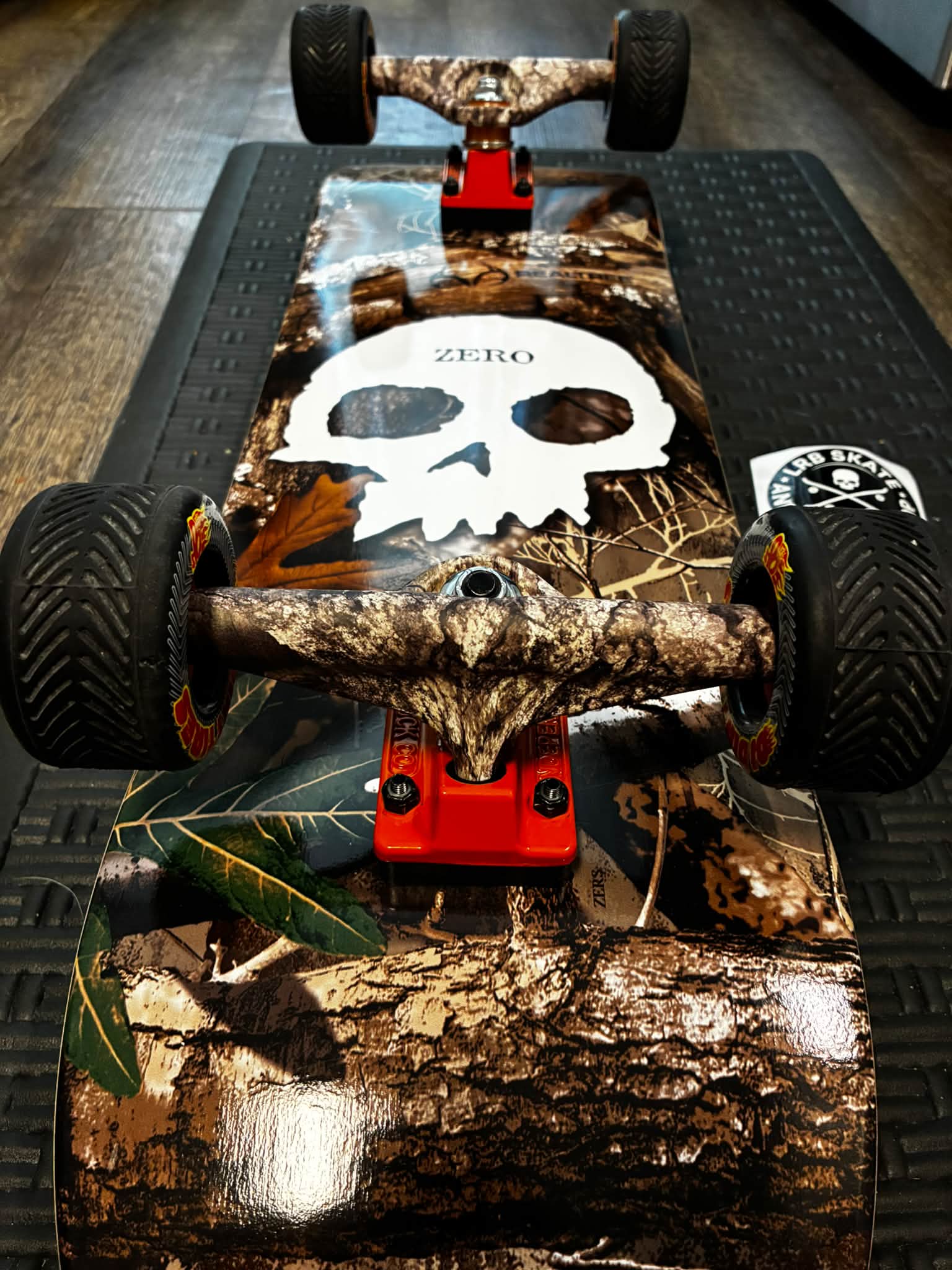 Skater's board setups with Independent trucks and OJ wheels