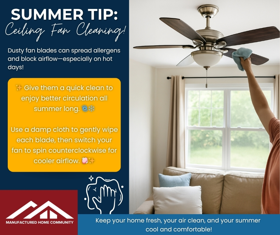 Oak - 🧼 Summer Living Tip: Clean Your Ceiling Fans! ️ Dusty fan blades ...