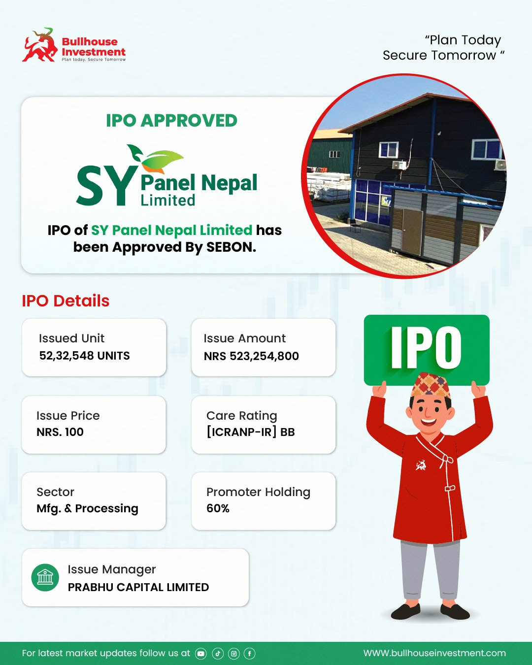 Bullhouse - SEBON has approved the IPO of SY Panel Nepal Limited. SY ...