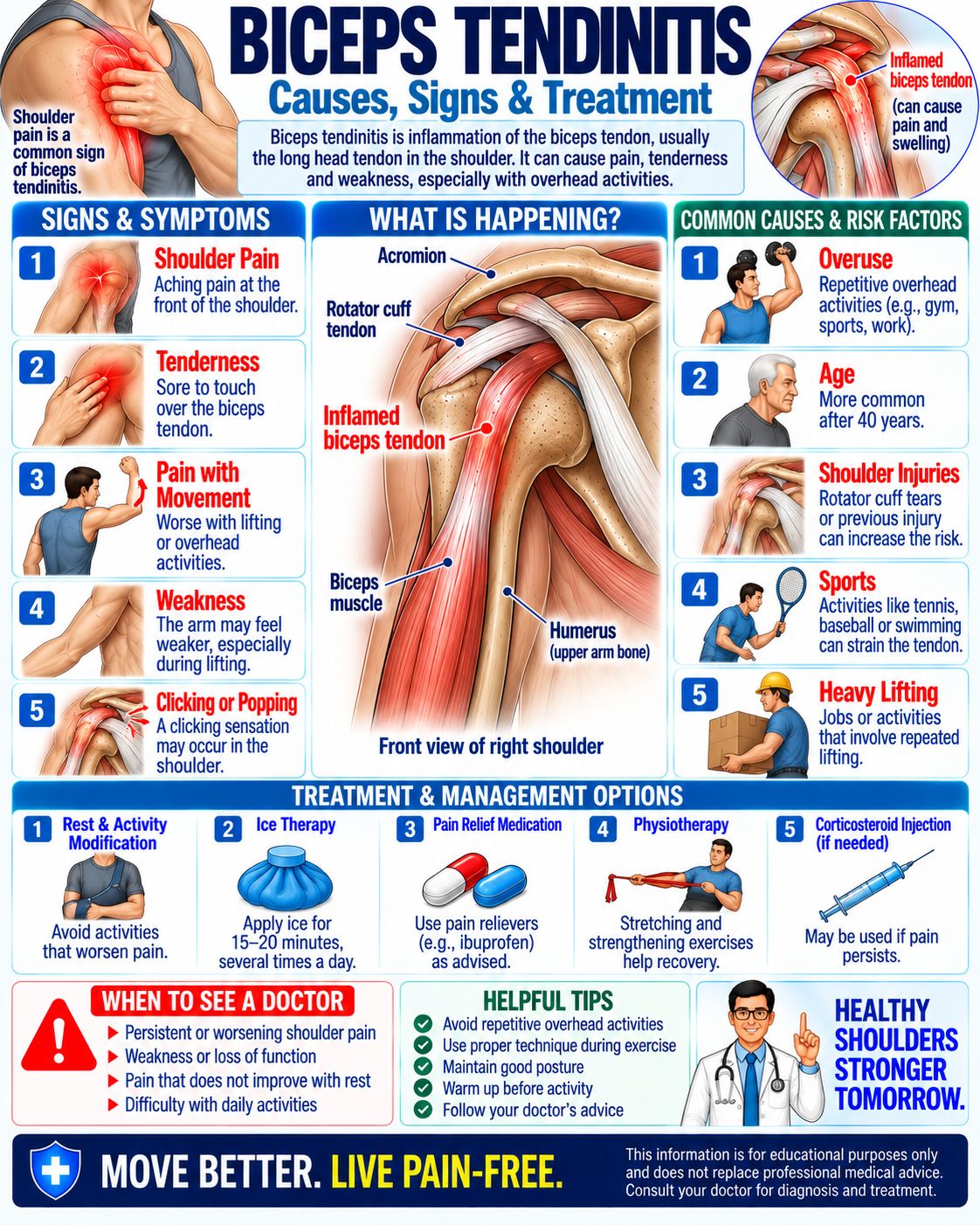 Advice for healing bicep tendon and shoulder injuries?