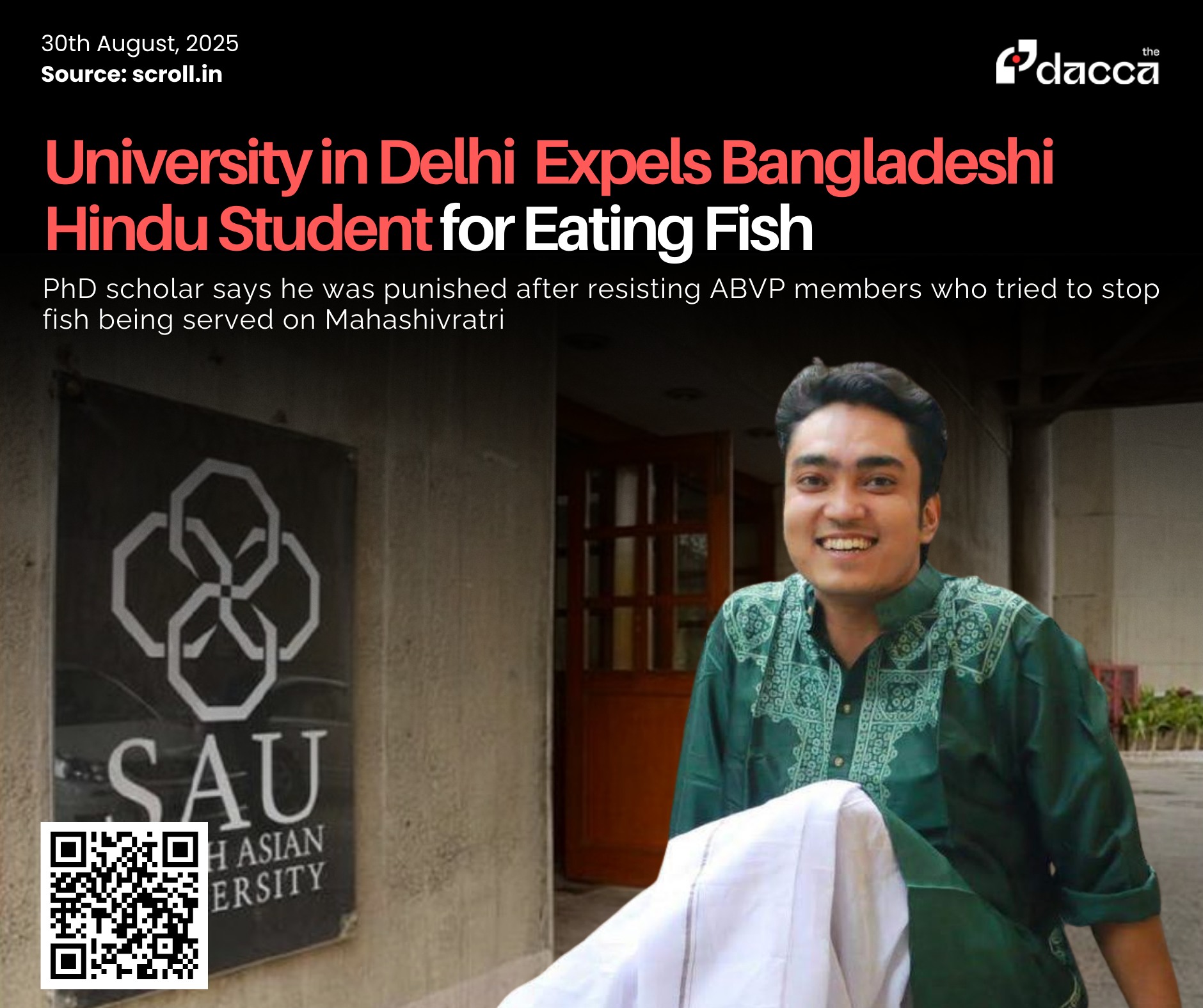 The Dacca - Sudeepto Das, a 26-year-old Bangladeshi Hindu PhD student ...