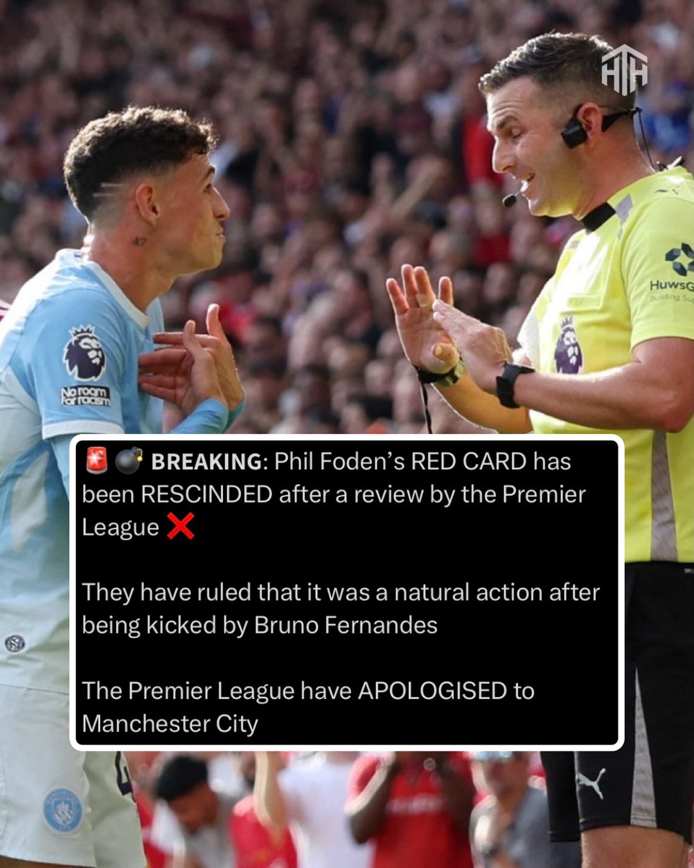 Phil Foden's red card rescinded by Premier League after review