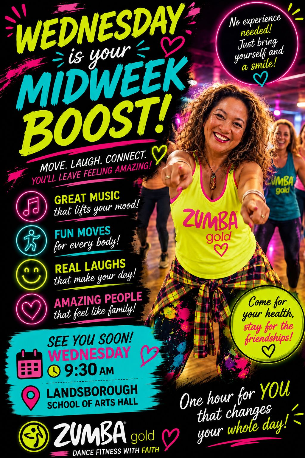 Zumba Gold Class in Landsborough on Wednesday at 9:30am | Glass