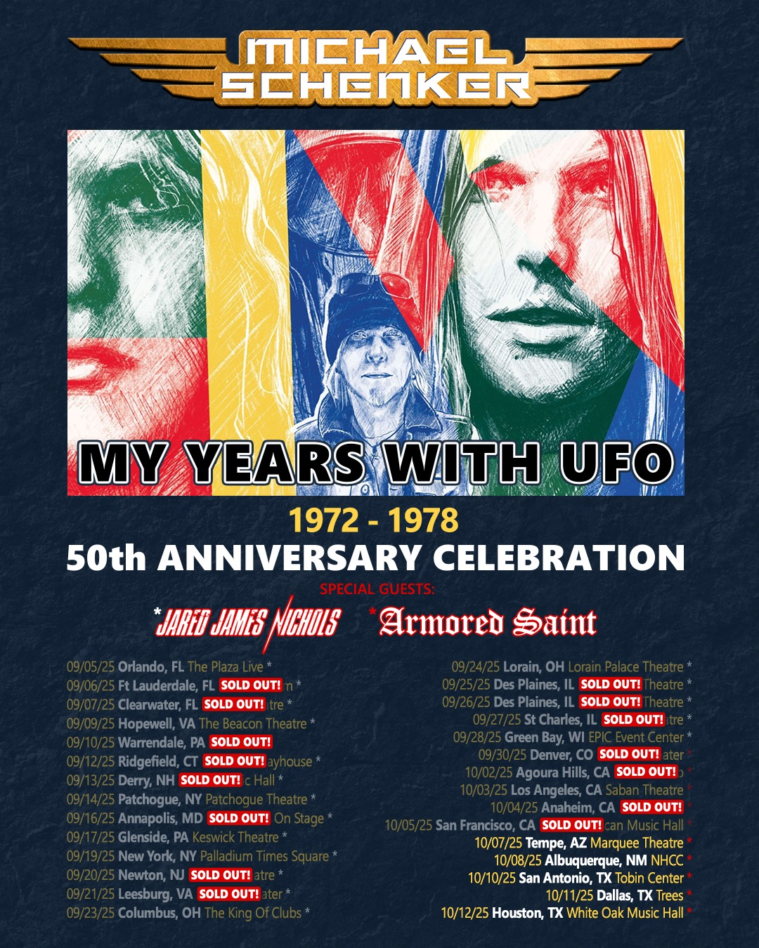 MICHAEL SCHENKER GROUP announce US dates for the “50th ANNIVERSARY