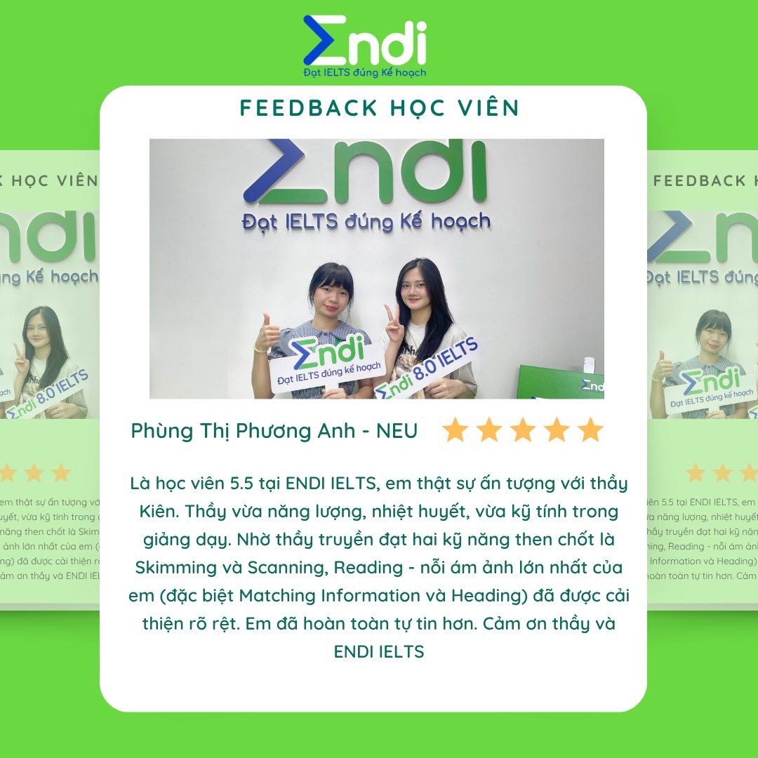 🗣 NGƯỜI TRONG CUỘC NÓI... - ENDI - Đạt IELTS đúng kế hoạch | Facebook