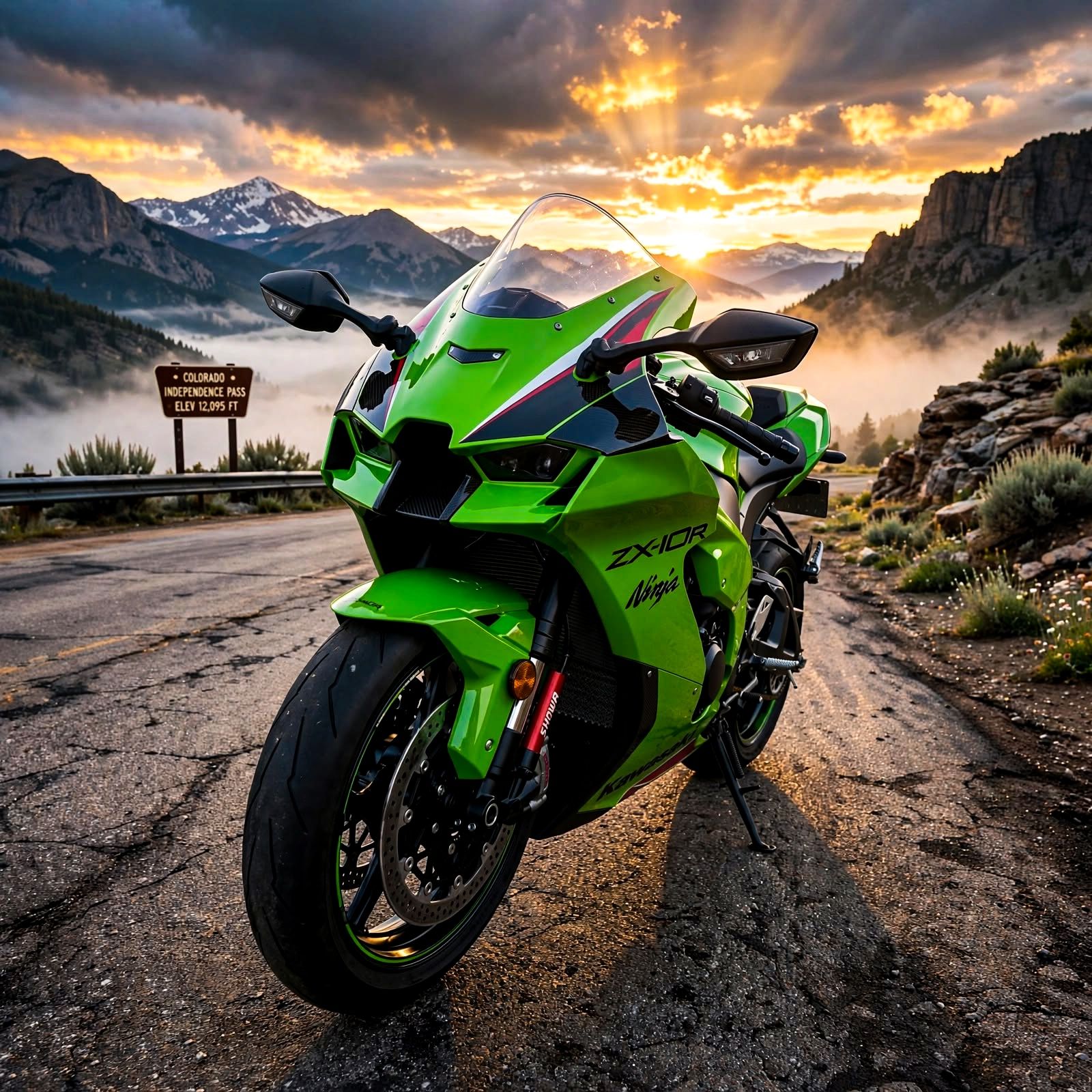 Riding Kawasaki Ninja ZX10R on Independence Pass | Colorado