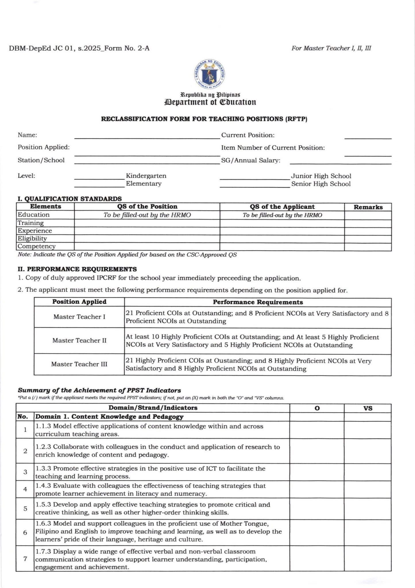 Reclassification Form for Teaching... - Teacher Bahaghari | Facebook