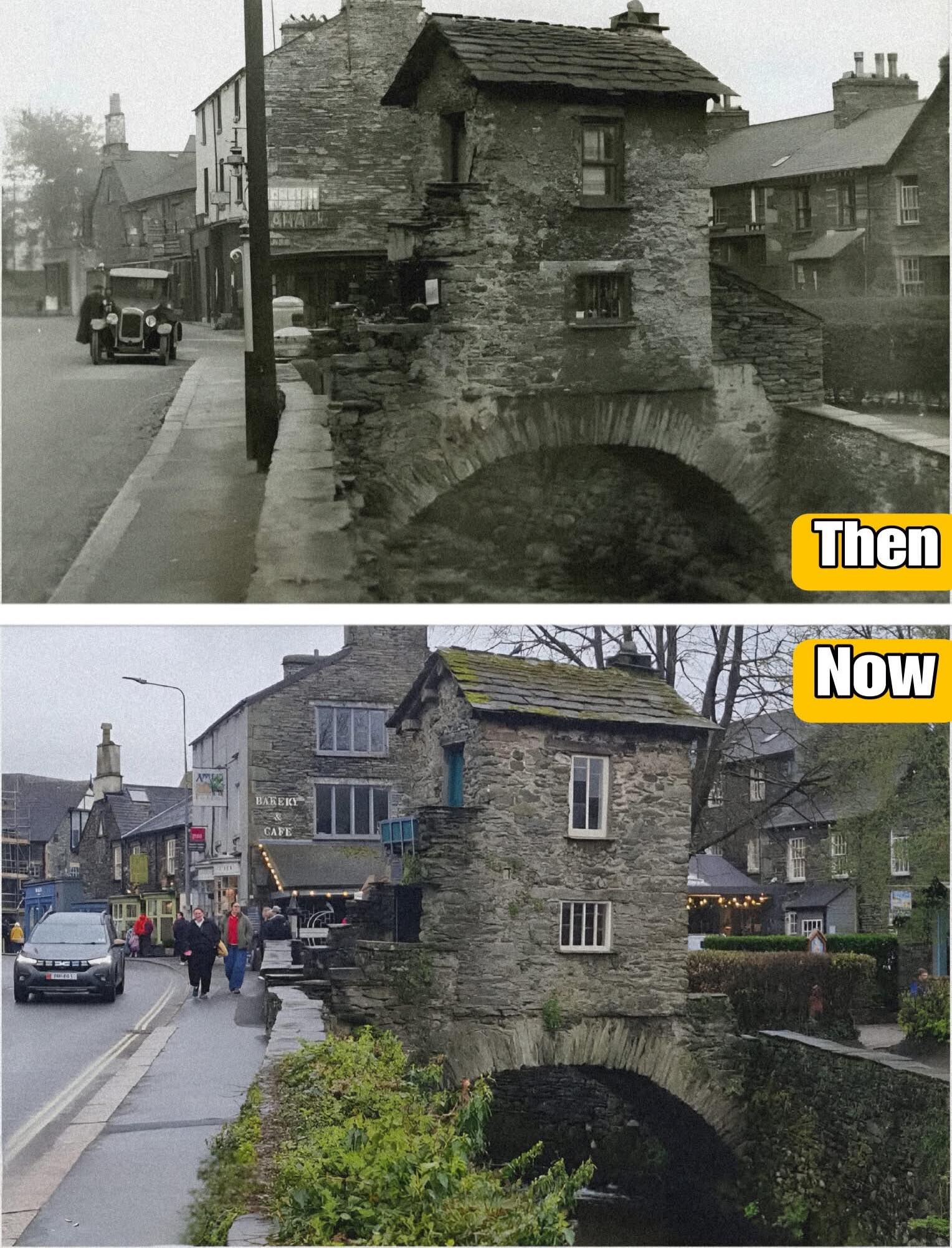 Which version of Ambleside's Bridge House do you prefer, then or now?