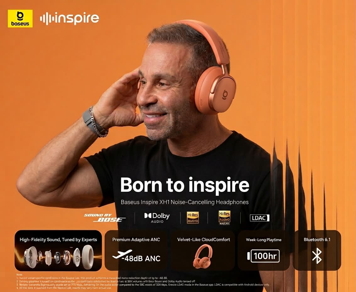 Baseus Inspire XH1 noise-cancelling headphones with Dolby Audio