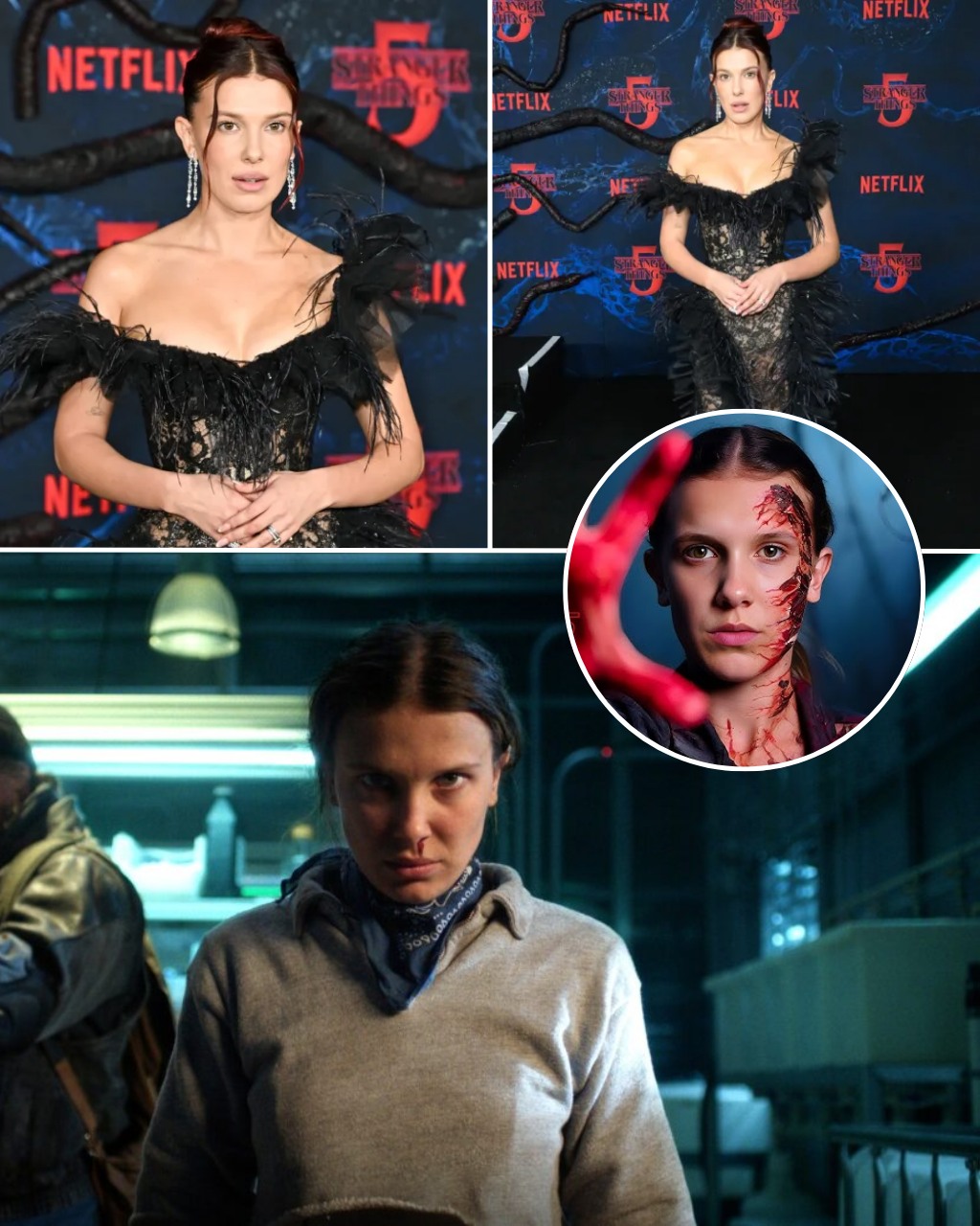 millie bobby brown beetlejuice inspired dress Brown's season 5 costume sparks debate Women's Edgy Excellence Faux color-silver Color:Midnight Grey