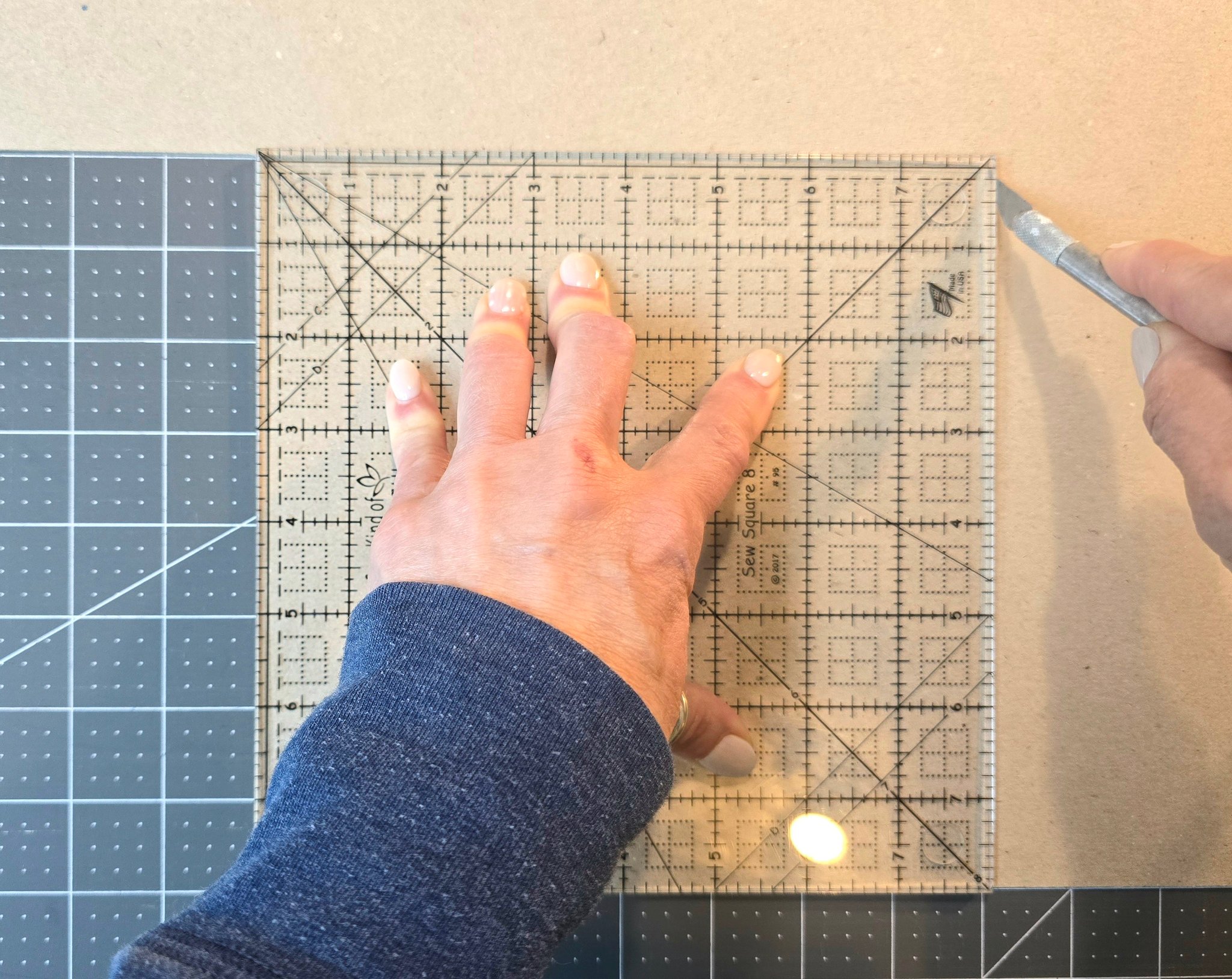 Amy's - 1️⃣ Use a square ruler, an X-Acto knife, and a scrap of ...