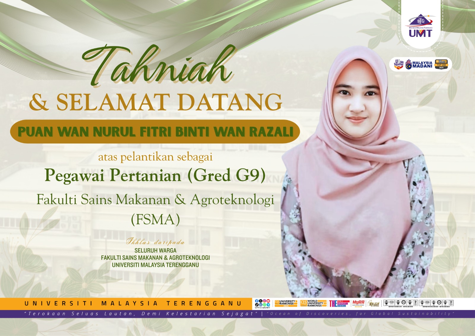 Fakulti Sains Makanan dan Agroteknologi - FSMA UMT | Kuala Terengganu