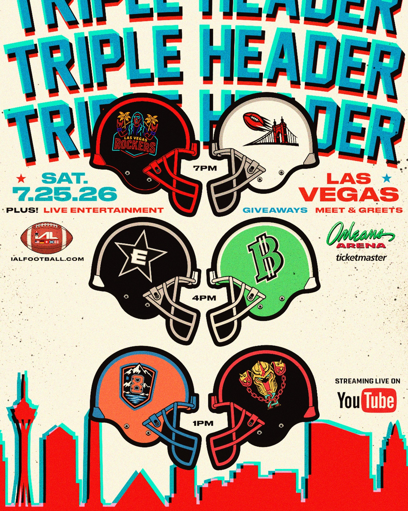 IAL football triple header in Las Vegas on July 25