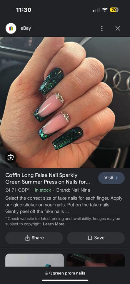 prom nails for dark green dress What nail ideas go with an emerald dress? what color nails with green dress