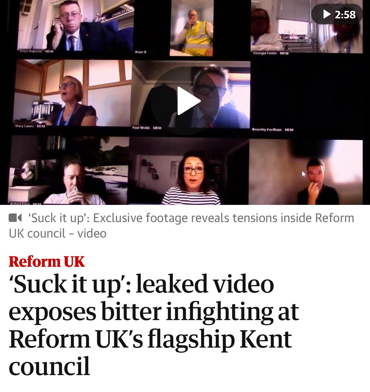 Reform - “F*€king suck it up” 👀 The Guardian shares video footage of ...