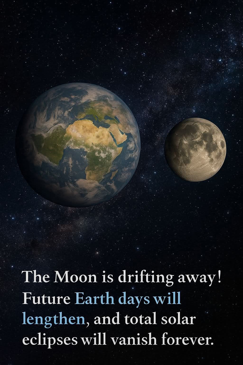 Moons drifting away at 1.5 inches a year