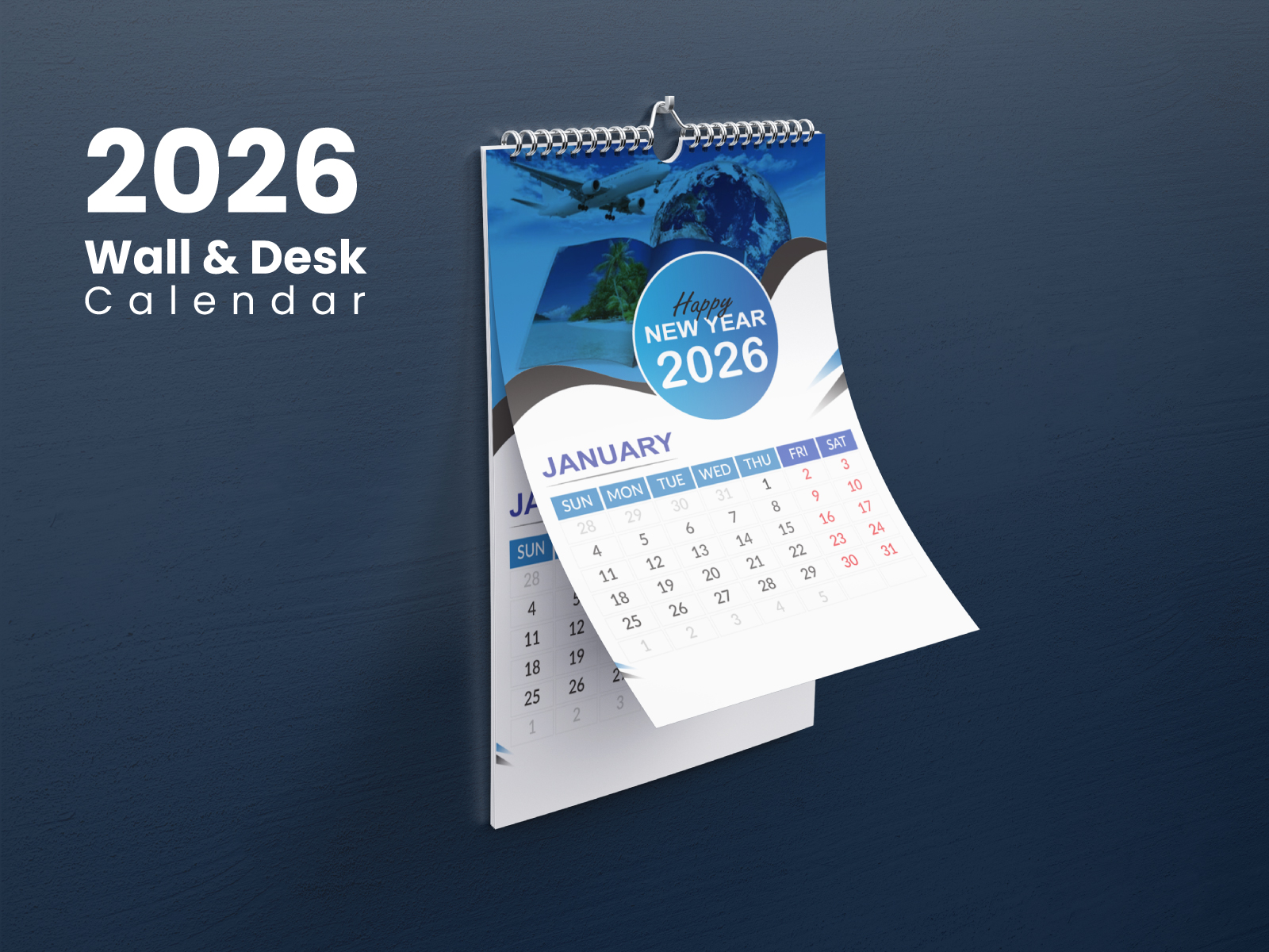 Hridoy - 2026 Wall & Desk Calendar Design – Fresh, Minimal & Functional ...