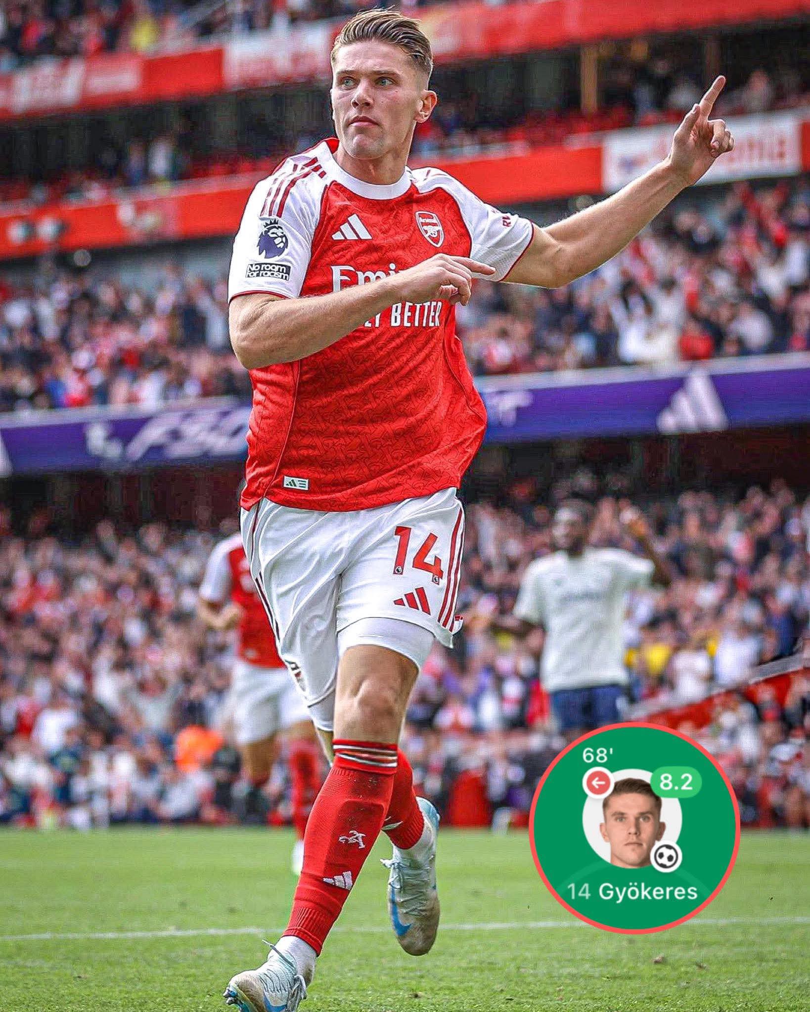 Viktor Gyokeres scores 3rd goal for Arsenal