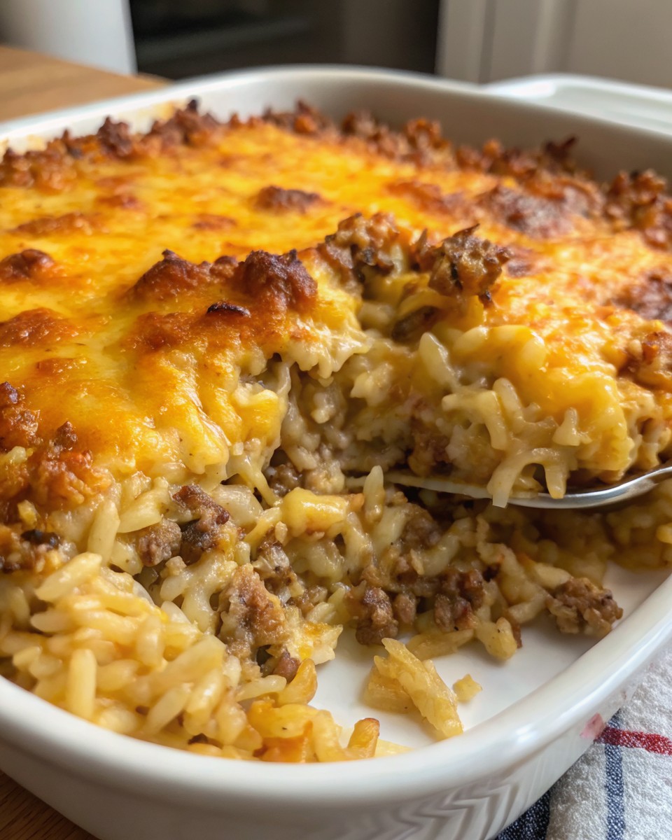 Lula - Cheesy Ground Beef Rice Casserole 🥰 Ingredients: 1 ½ pounds ...