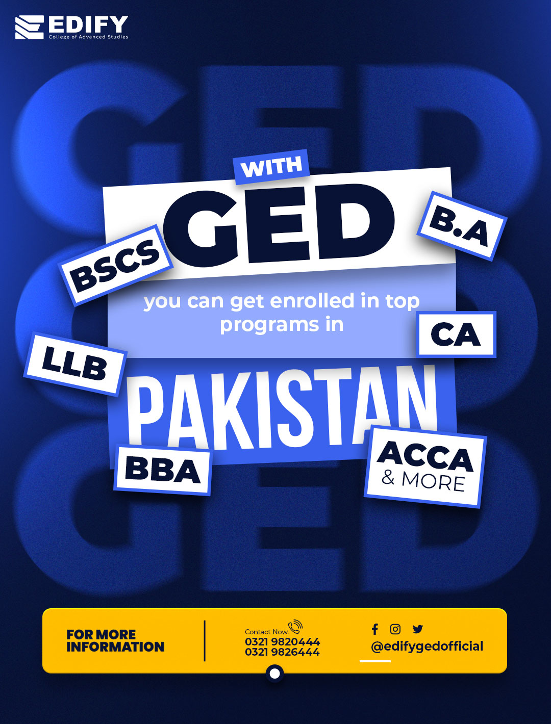 Edify - 𝗚𝗘𝗗 = 𝗚𝗮𝘁𝗲𝘄𝗮𝘆 𝘁𝗼 𝗕.𝗔, 𝗕𝗕𝗔, 𝗔𝗖𝗖𝗔, 𝗟𝗟𝗕, 𝗖𝗔 & 𝗕𝗲𝘆𝗼𝗻𝗱! . . . With a ...