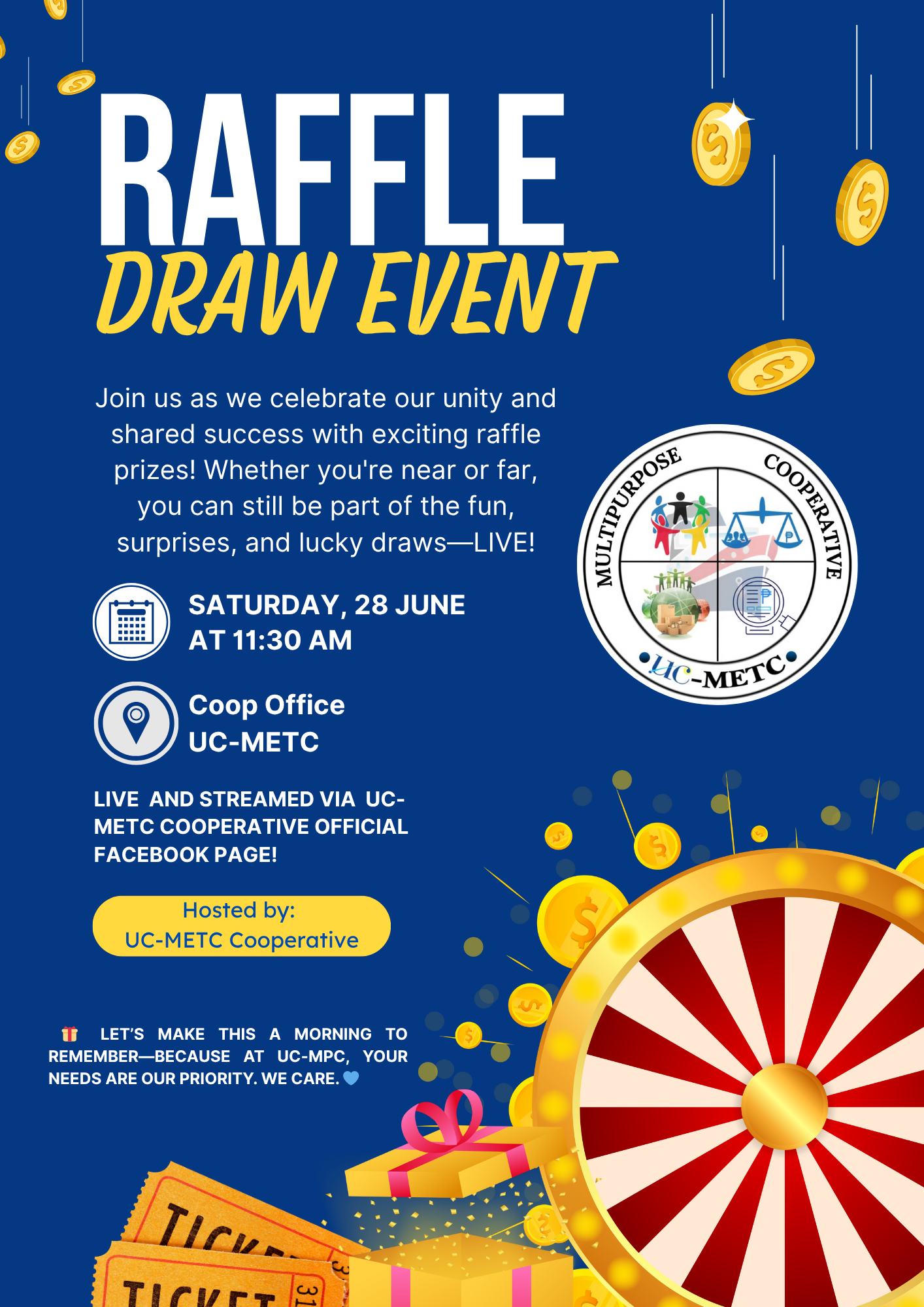 🎉 𝐋𝐈𝐕𝐄 𝐑𝐀𝐅𝐅𝐋𝐄 𝐃𝐑𝐀𝐖 𝐄𝐕𝐄𝐍𝐓! 🎉 📌 𝐇𝐨𝐬𝐭𝐞𝐝... - METC Cooperative | Facebook
