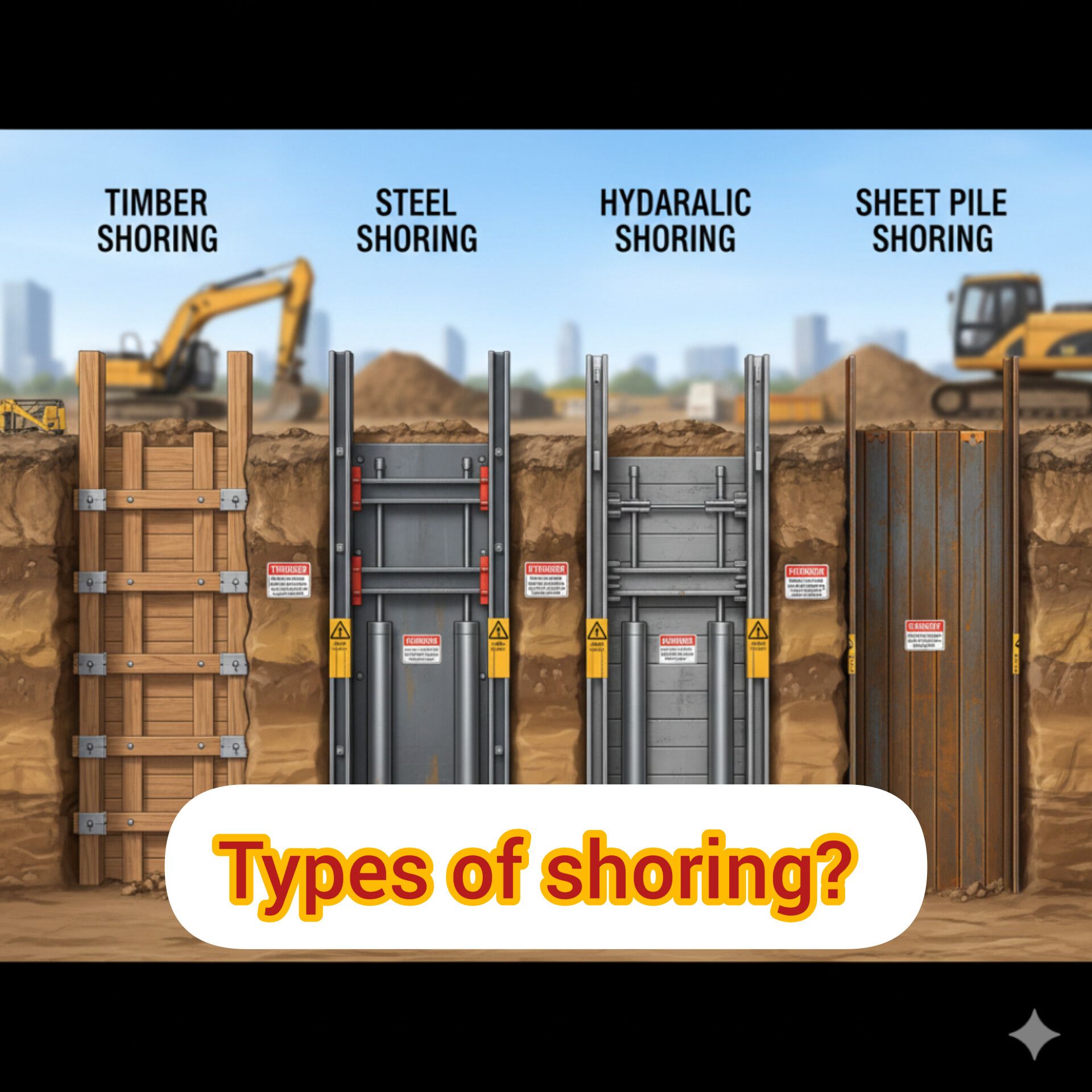 Safety - Types of Shoring (Very Important Interview Topic) 📌 Main Types ...