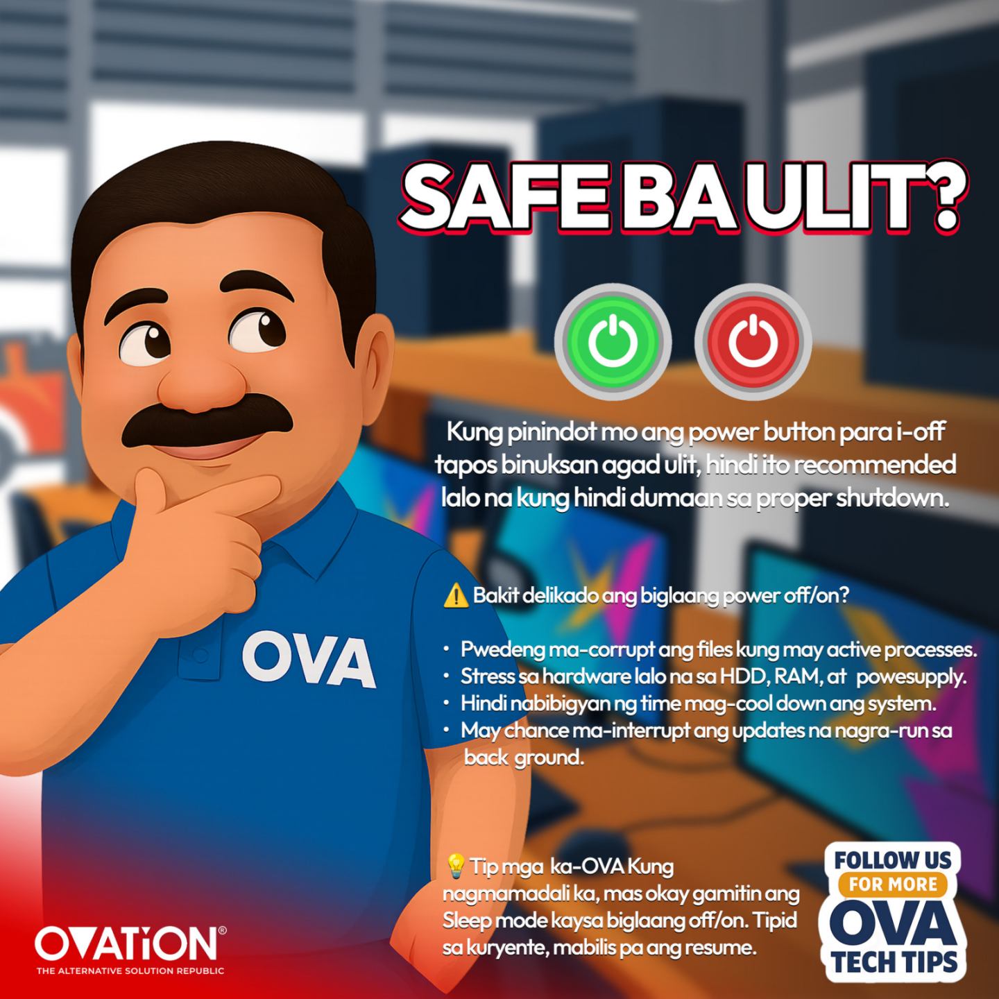 Ovation - 💻⚡ Hindi na minadali ang shutdown, kaya safe na ulit ang PC ...